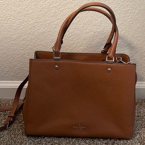 Kate Spade- Leila Medium Triple Compartment Satchel- warm gingerbread color